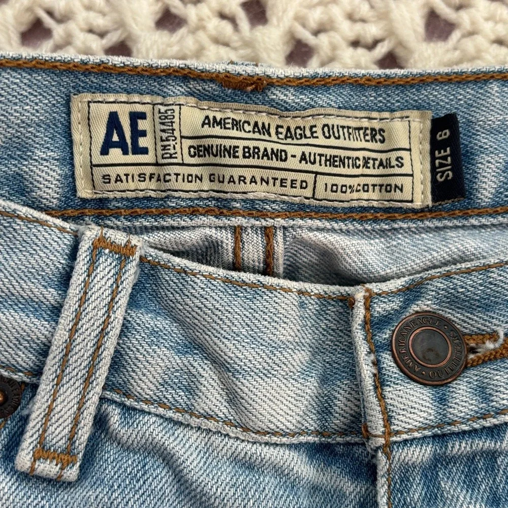 American Eagle Outfitters Distressed Bootcut Jeans Mid Rise Women's SZ6 W30 Blue